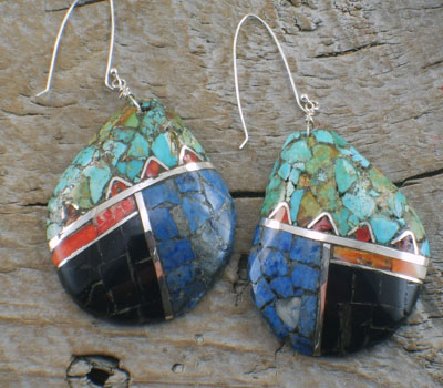 Native American Jewelry Santo Shell Earrings 